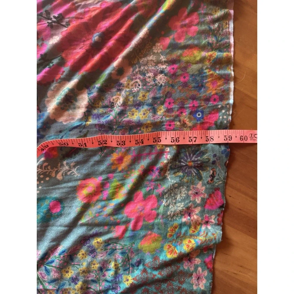 NWOT Natural Life Buttersoft Maxi Dress XXL Blue Garden Patchwork Adjustable Hem - Picture 9 of 10